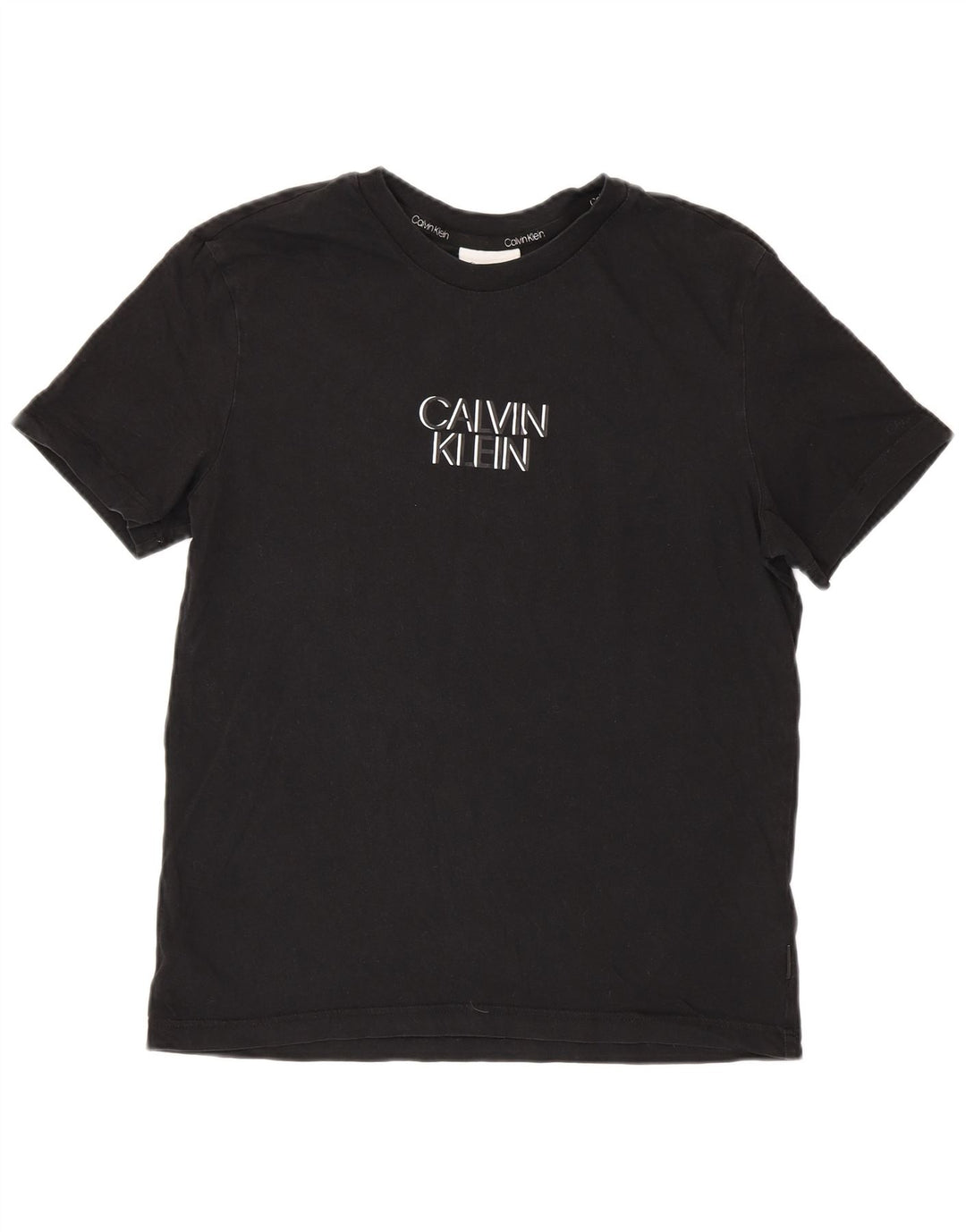 Calvin Klein Mens Graphic T-Shirt Top Medium Black Cotton