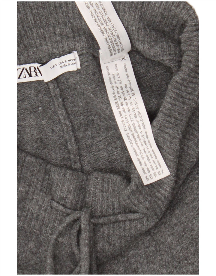 Zara Womens Tracksuit Trousers Joggers UK 10 Small  Grey Polyester