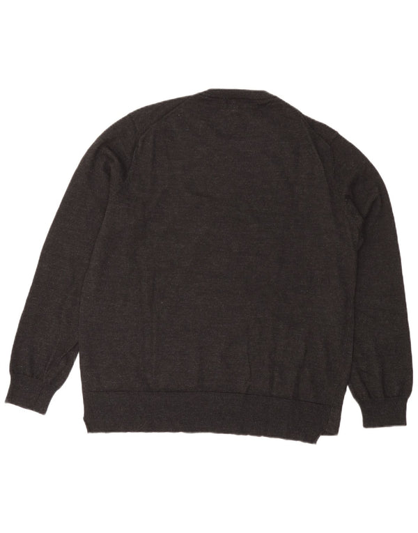 Carrera Mens Crew Neck Jumper Sweater XL Grey Geometric Acrylic