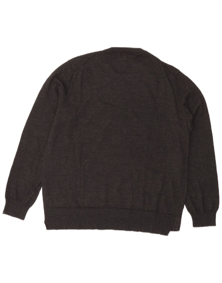 Carrera Mens Crew Neck Jumper Sweater XL Grey Geometric Acrylic