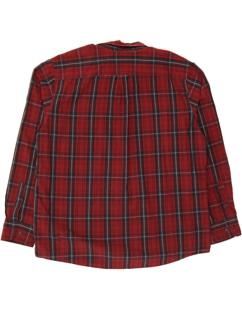 DOCKERS Mens Big & Tall Flannel Shirt 2XL Burgundy Check Cotton Vintage Dockers and Second-Hand Dockers from Messina Hembry 