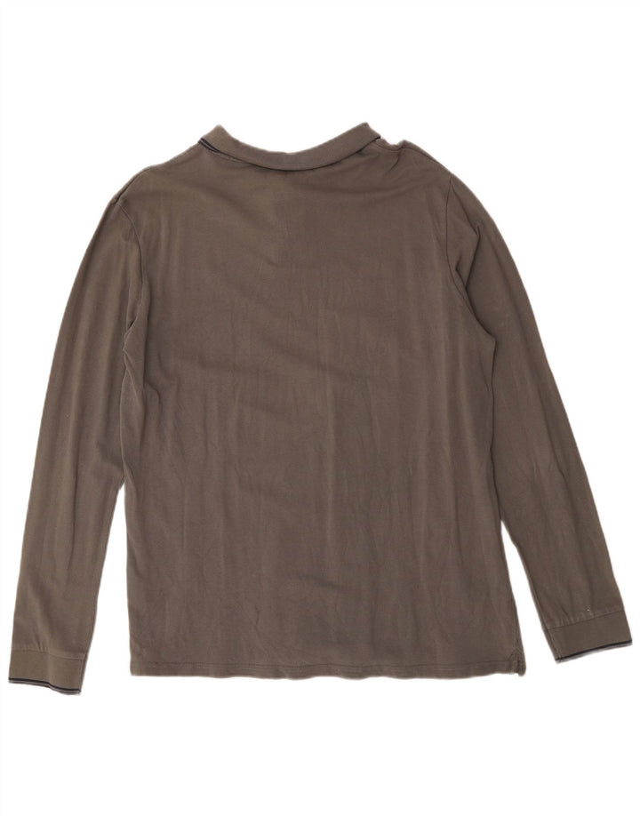 Lee Mens Long Sleeve Regular Fit Polo Shirt XL Grey Cotton