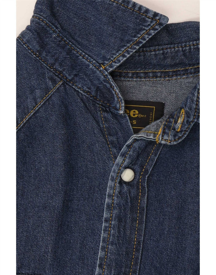 Lee Mens Western Denim Shirt Small Blue Cotton