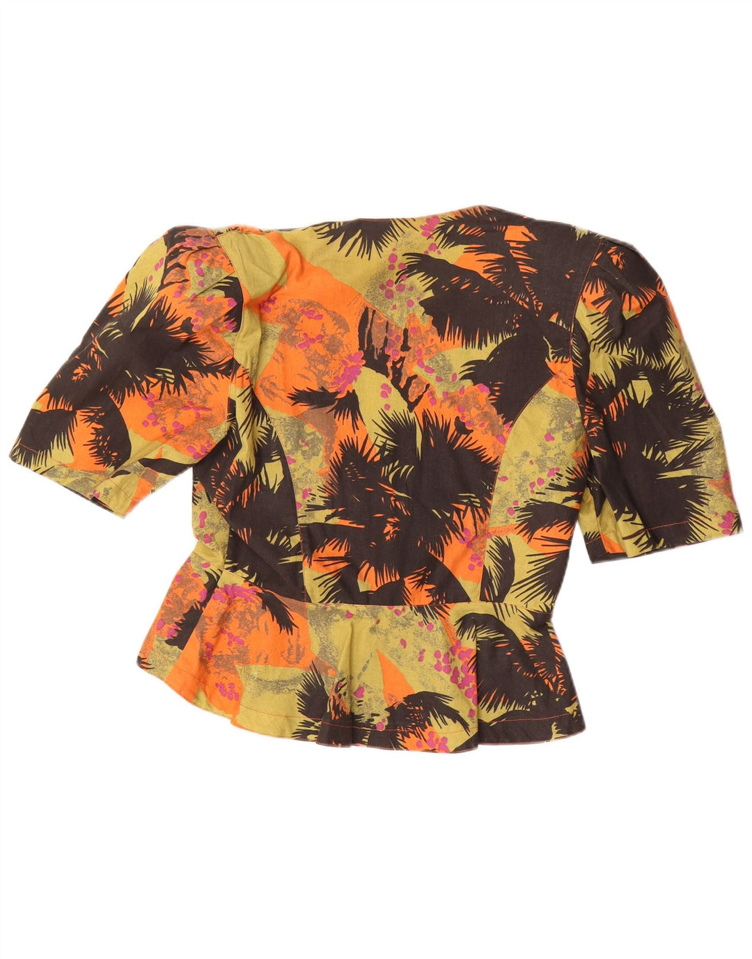 VINTAGE Womens Abstract Pattern Shirt Blouse UK 14 Medium Multicoloured
