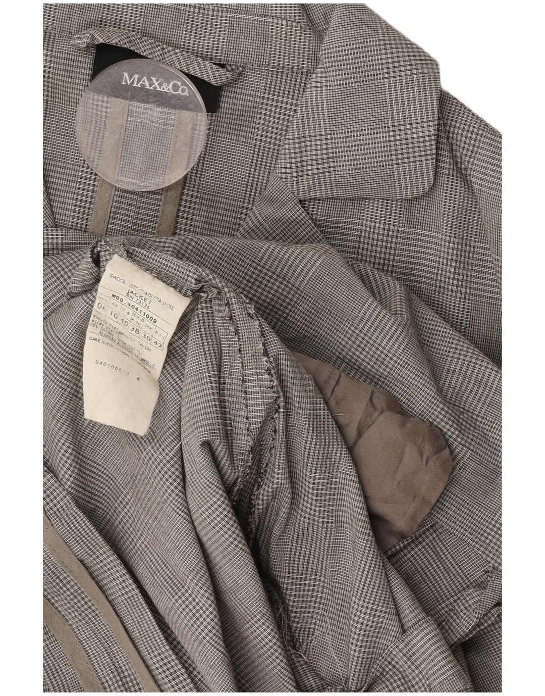 Max & Co. Womens 3/4 Sleeve 2 Piece Suit UK 12 Medium W30 L31 Grey Check