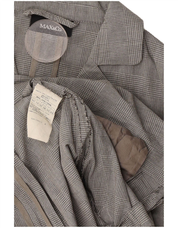 Max & Co. Womens 3/4 Sleeve 2 Piece Suit UK 12 Medium W30 L31 Grey Check