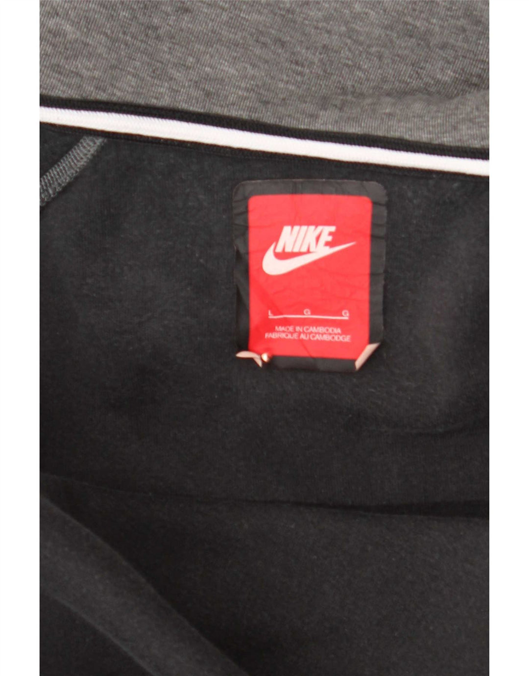 Nike Mens Zip Hoodie Sweater Large Grey Flecked Cotton