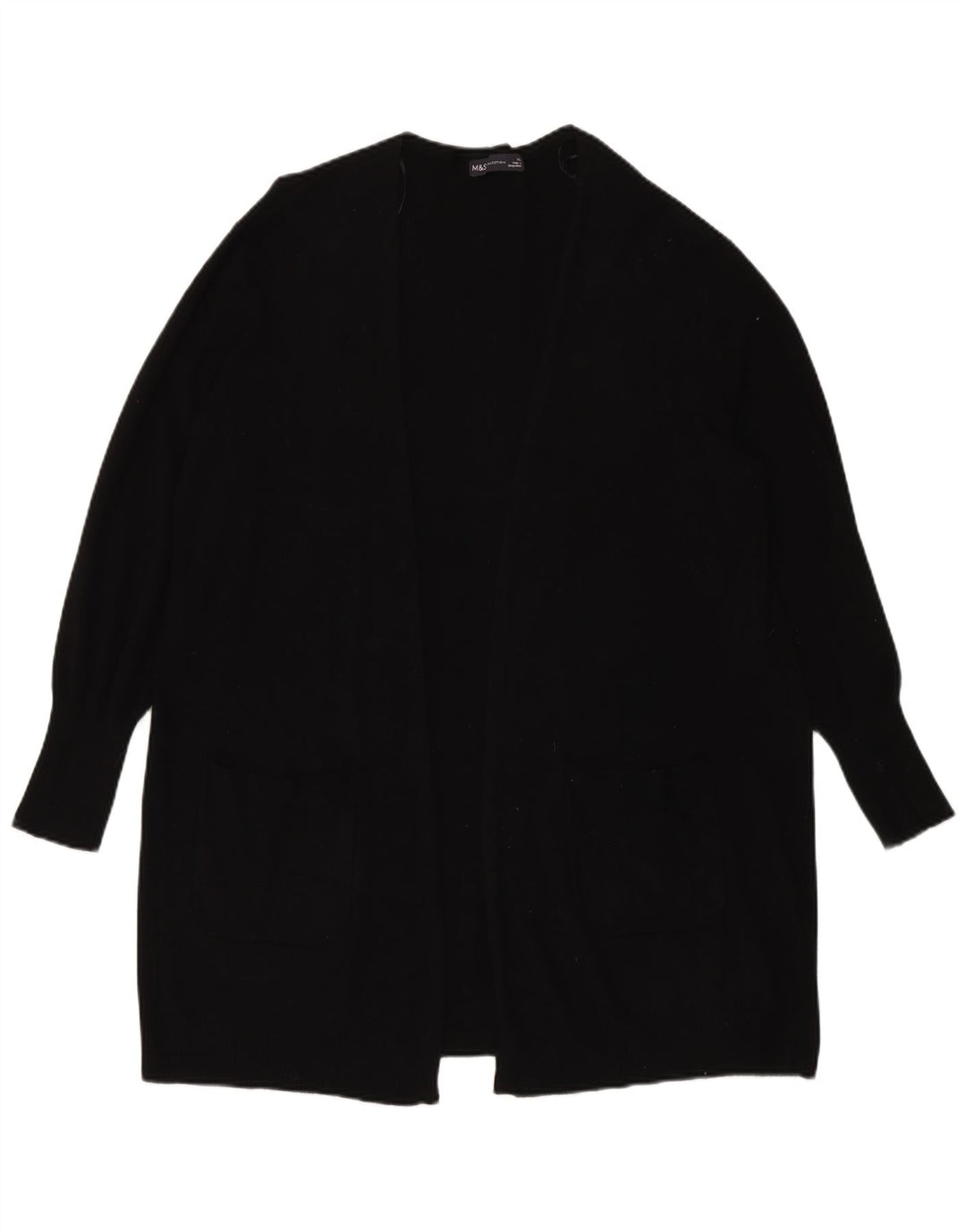 Marks & Spencer Womens Longline Oversized Cardigan Sweater UK 18 XL Black