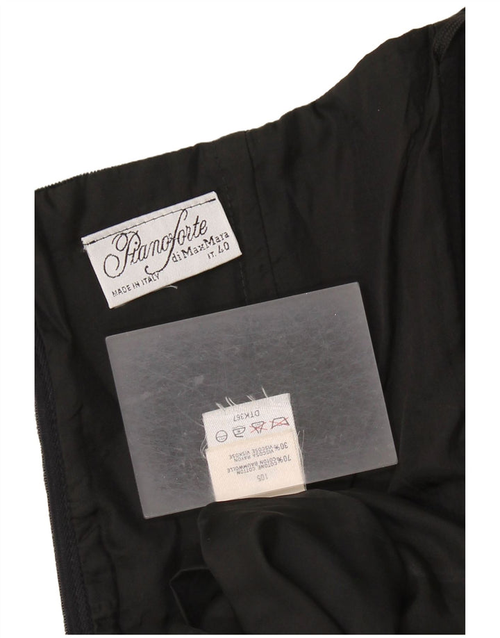 MAX MARA Womens Pianoforte Velvet Strapless Dress IT 40 Small Black Cotton