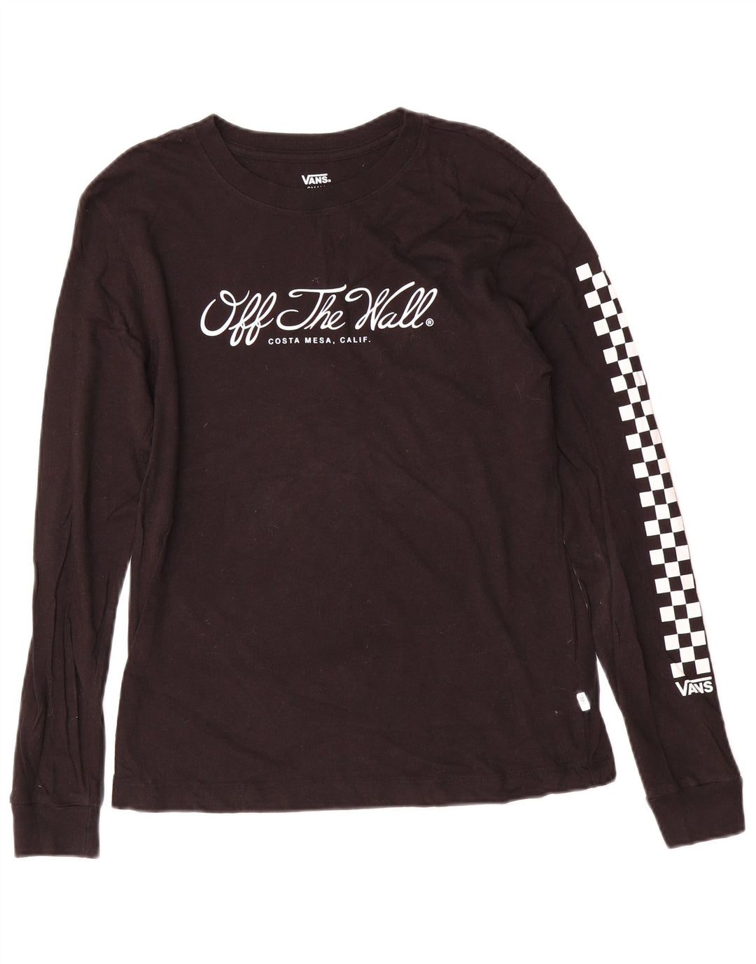 VANS Womens Graphic Top Long Sleeve UK 10 Small Black