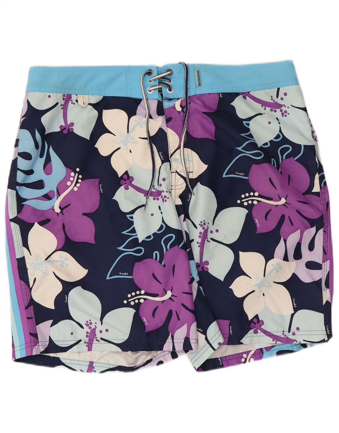 Sundek Mens Swimming Shorts XL  Purple Floral Polyester
