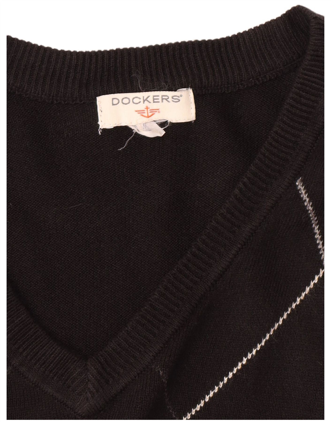 Dockers Mens Vest Tank Top XL Black Argyle/Diamond