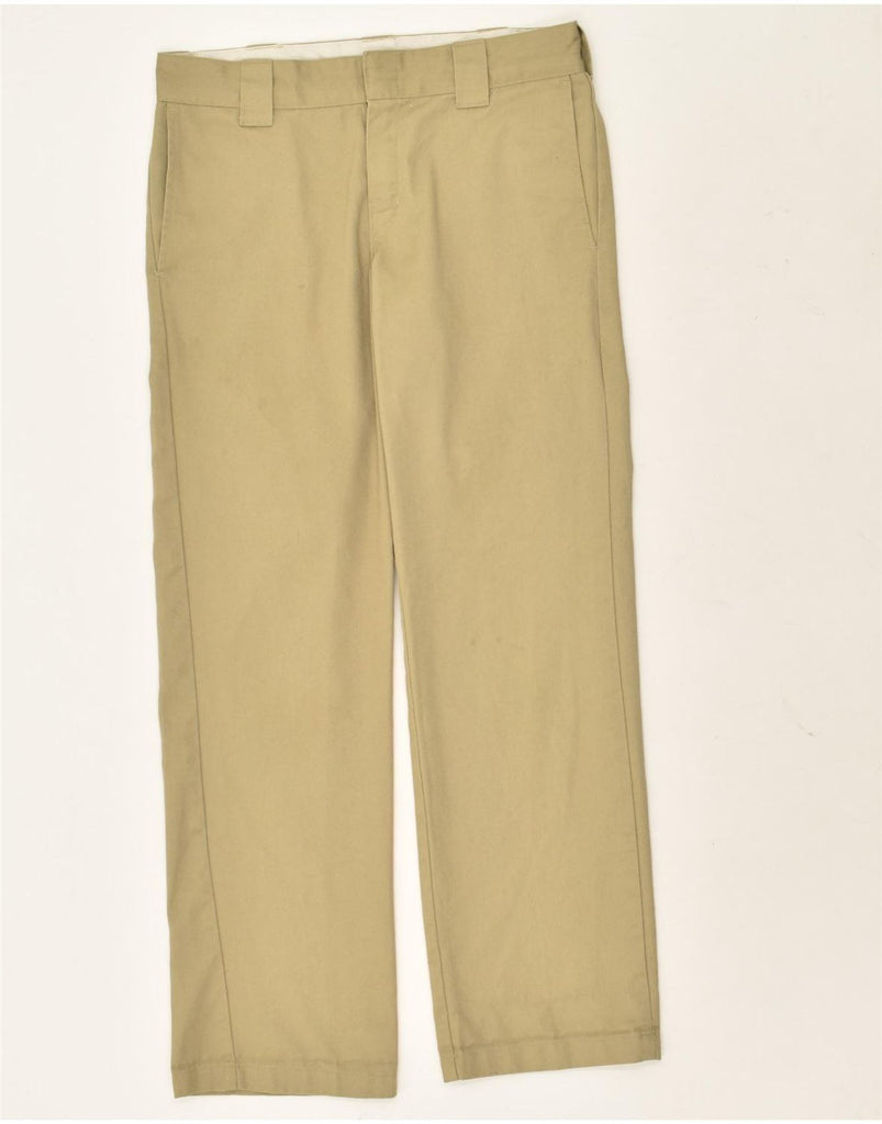 DICKIES Mens Straight Chino Trousers W32 L30 Beige Polyester | Vintage Dickies | Thrift | Second-Hand Dickies | Used Clothing | Messina Hembry 