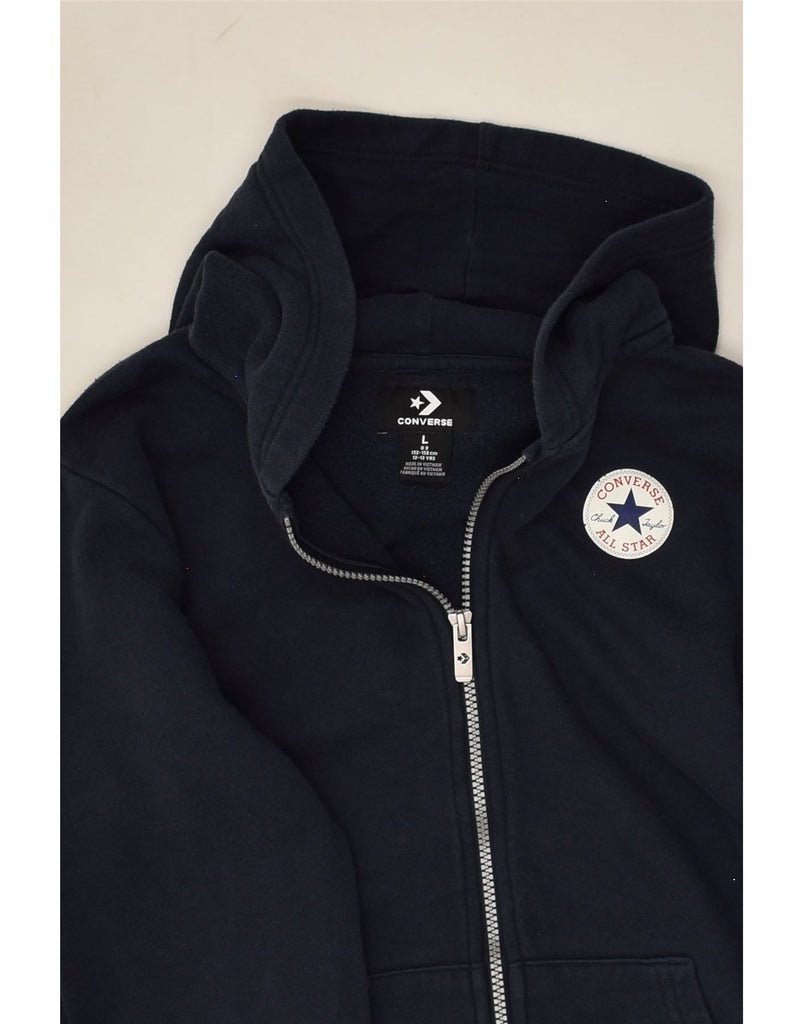 CONVERSE Boys Zip Hoodie Sweater 12-13 Years Large Navy Blue | Vintage Converse | Thrift | Second-Hand Converse | Used Clothing | Messina Hembry 