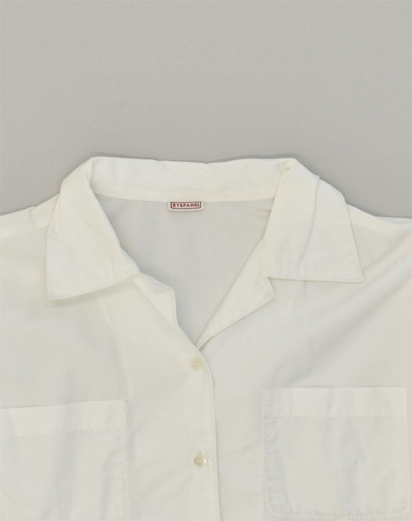 STEFANEL Womens Shirt UK 12 Medium White Cotton | Vintage Stefanel | Thrift | Second-Hand Stefanel | Used Clothing | Messina Hembry 