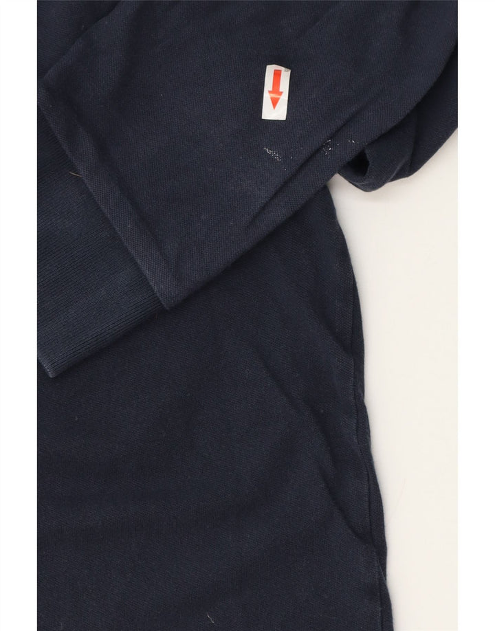 HUGO BOSS Mens Long Sleeve Slim Fit Polo Shirt Medium Navy Blue