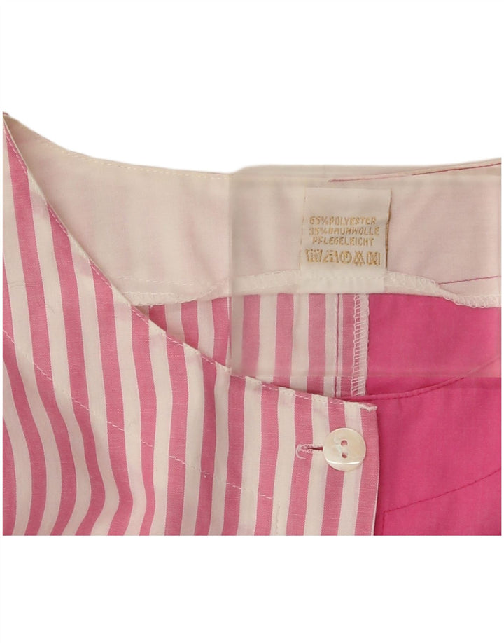 Vintage Womens Short Sleeve Shirt Blouse EU 40 Medium Pink Colourblock