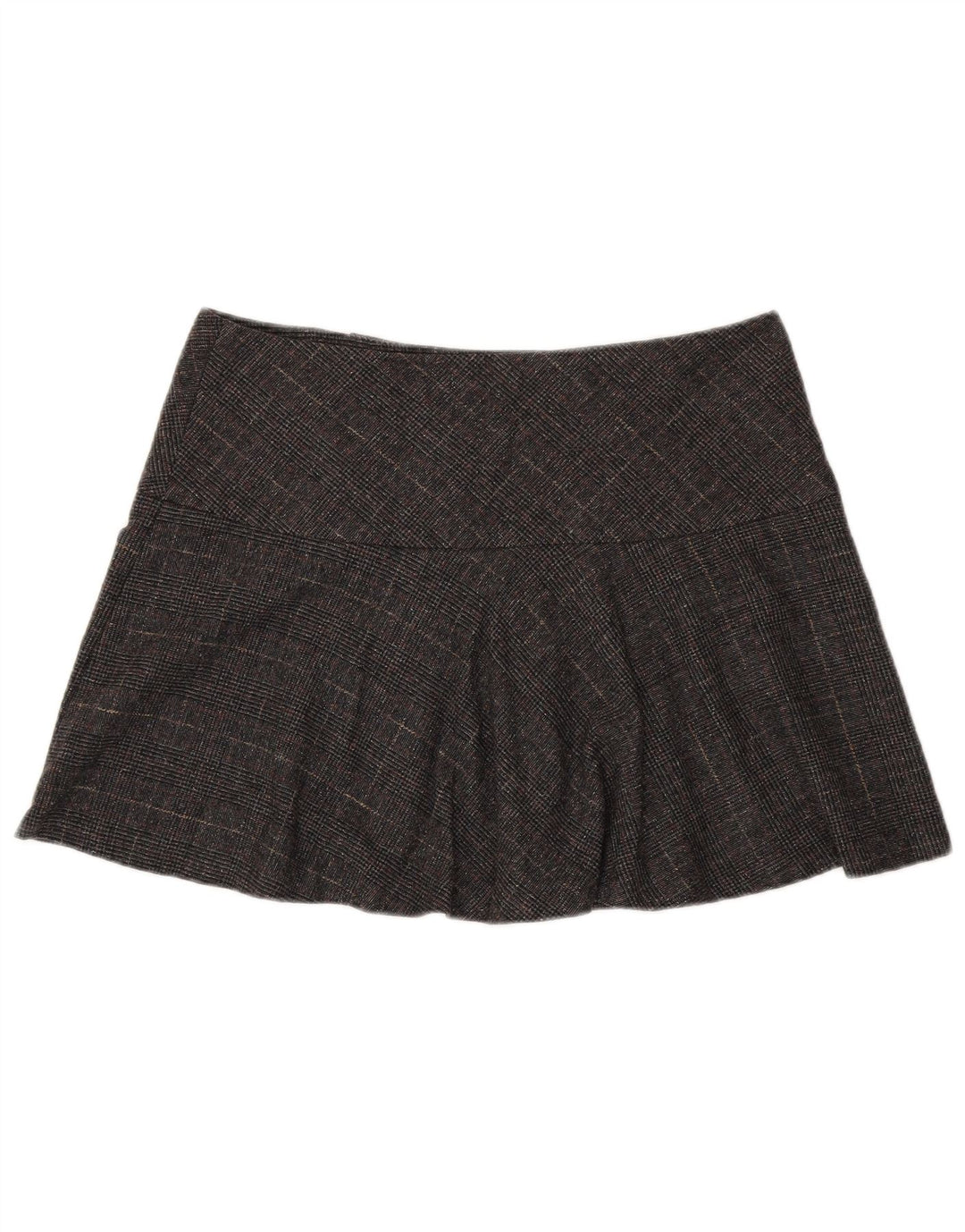 Benetton Womens Mini Skirt IT 44 Medium W34 Grey Houndstooth Virgin Wool