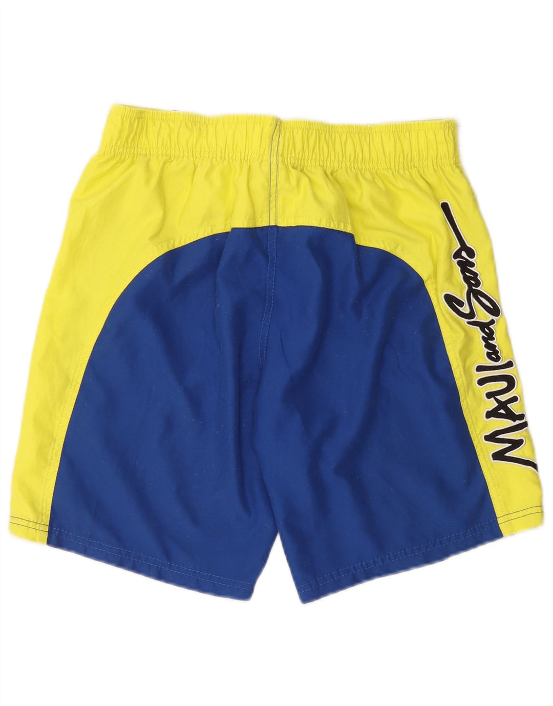 MAUI AND SONS Mens Graphic Swimming Shorts Medium  Blue Colourblock