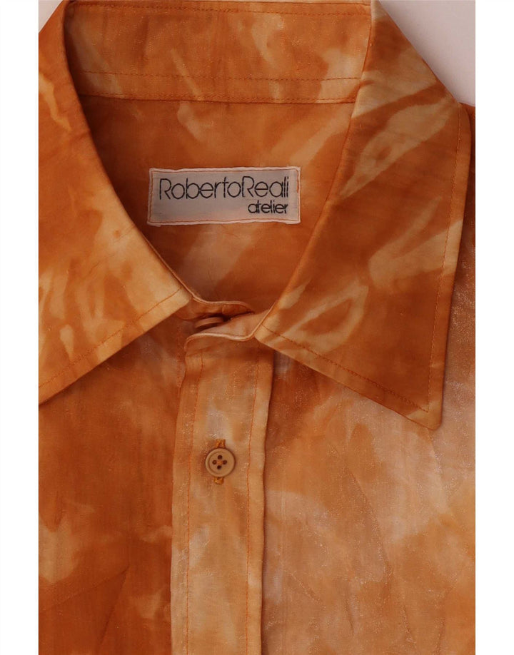 Vintage Womens Shirt Medium Orange Tie Dye