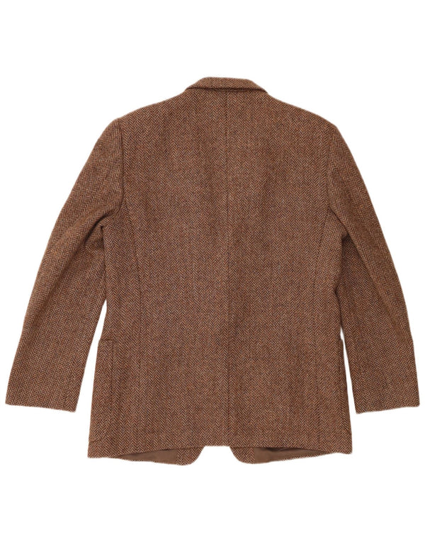 Vintage Mens 2 Button Blazer Jacket UK 38 Medium Brown Herringbone