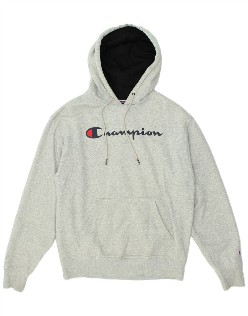 CHAMPION Mens Graphic Hoodie Jumper Medium Grey Cotton | Vintage Champion | Thrift | Second-Hand Champion | Used Clothing | Messina Hembry 