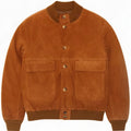 Vintage Mens Suede Bomber Jacket UK 40 Large Beige