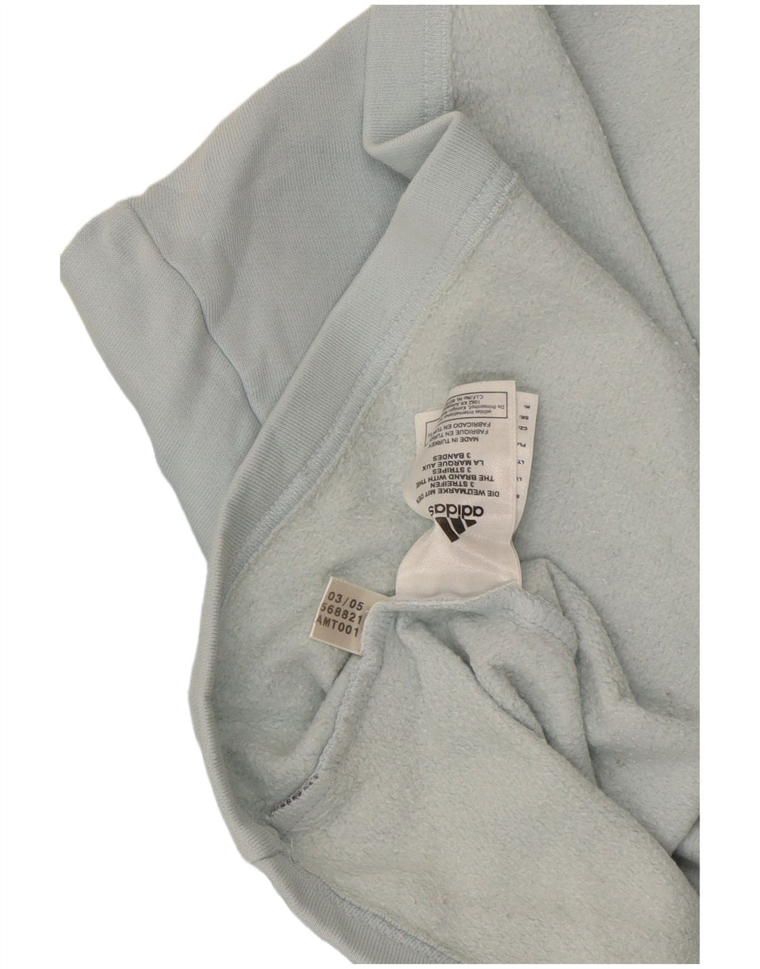 Adidas Mens Zip Neck Top Long Sleeve Medium Blue Cotton