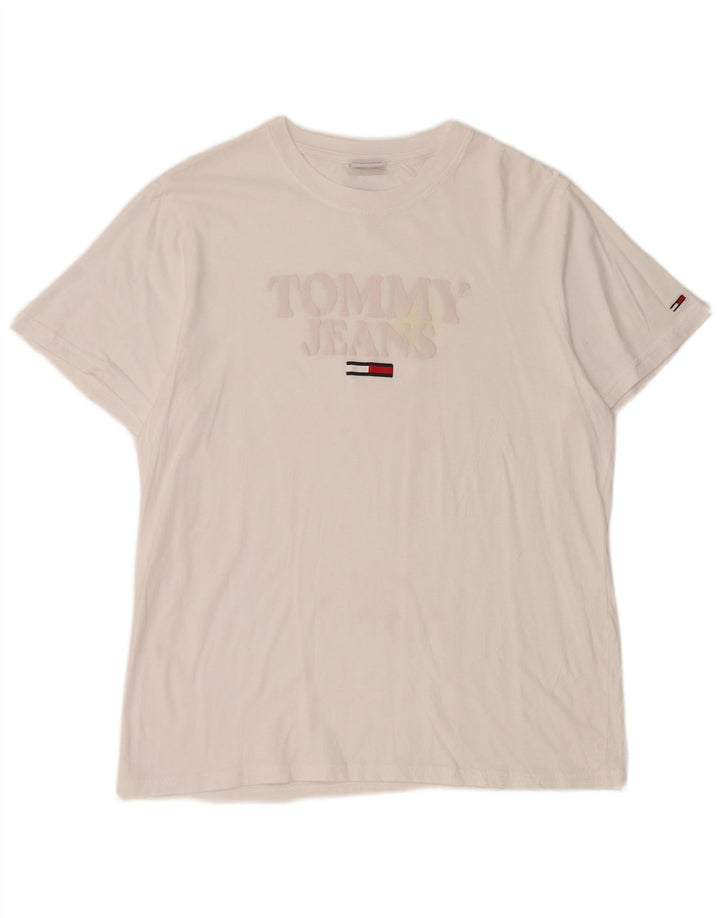 Tommy Hilfiger Womens Graphic T-Shirt Top UK 14 Medium White