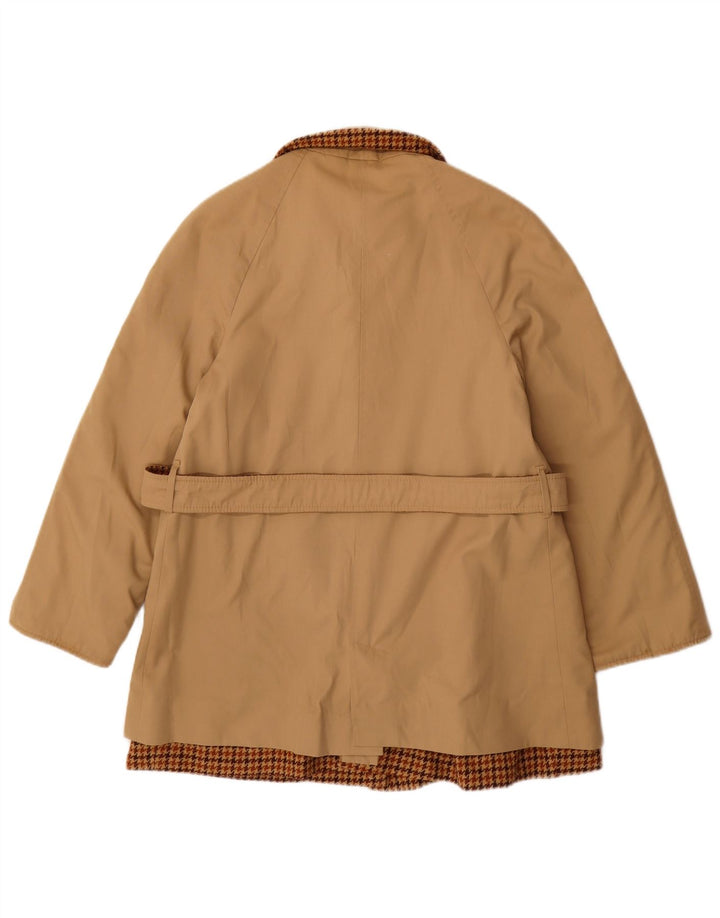 BALLARINI Womens Reversible Overcoat UK 10 Small Brown Houndstooth