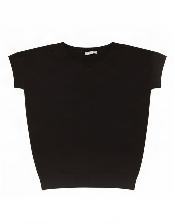 Marks & Spencer Womens Oversized Blouse Top UK 8 Small Black Acrylic