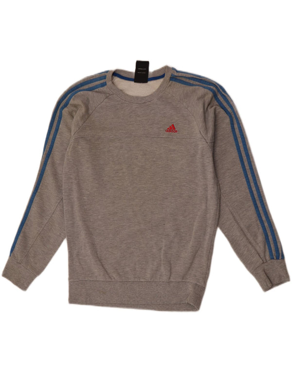 Adidas Mens Sweatshirt Jumper Small Grey Flecked Cotton