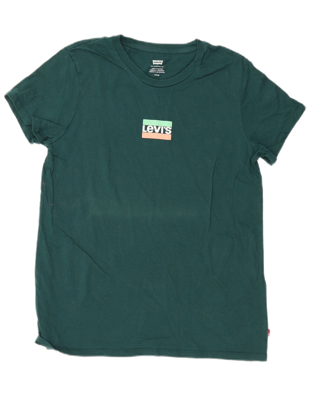 Levi's Mens Graphic T-Shirt Top Medium Green Cotton