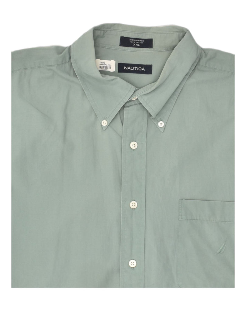 NAUTICA Mens Shirt 2XL Green Cotton | Vintage Nautica | Thrift | Second-Hand Nautica | Used Clothing | Messina Hembry 