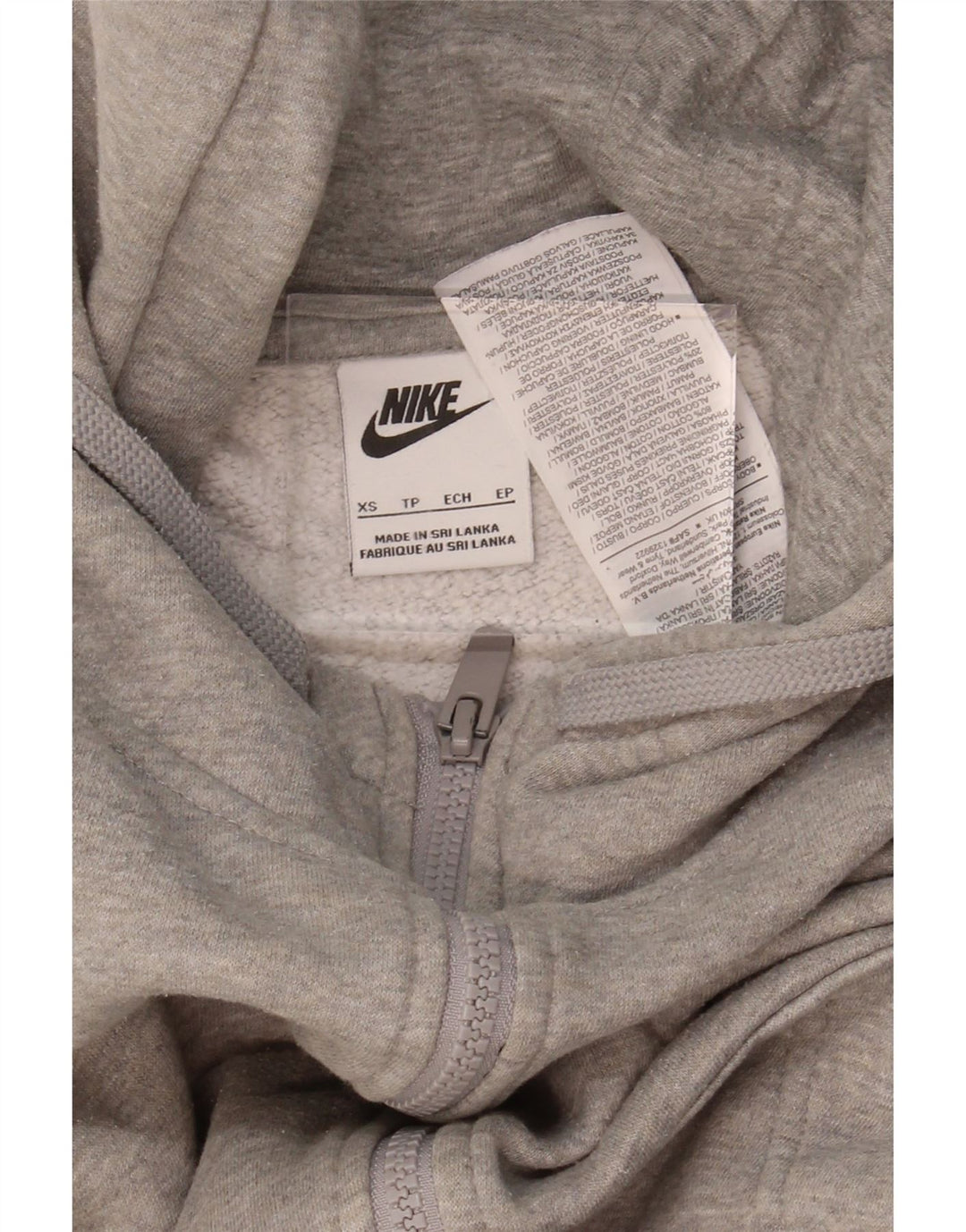 NIKE Mens Zip Hoodie Sweater XS Grey Cotton