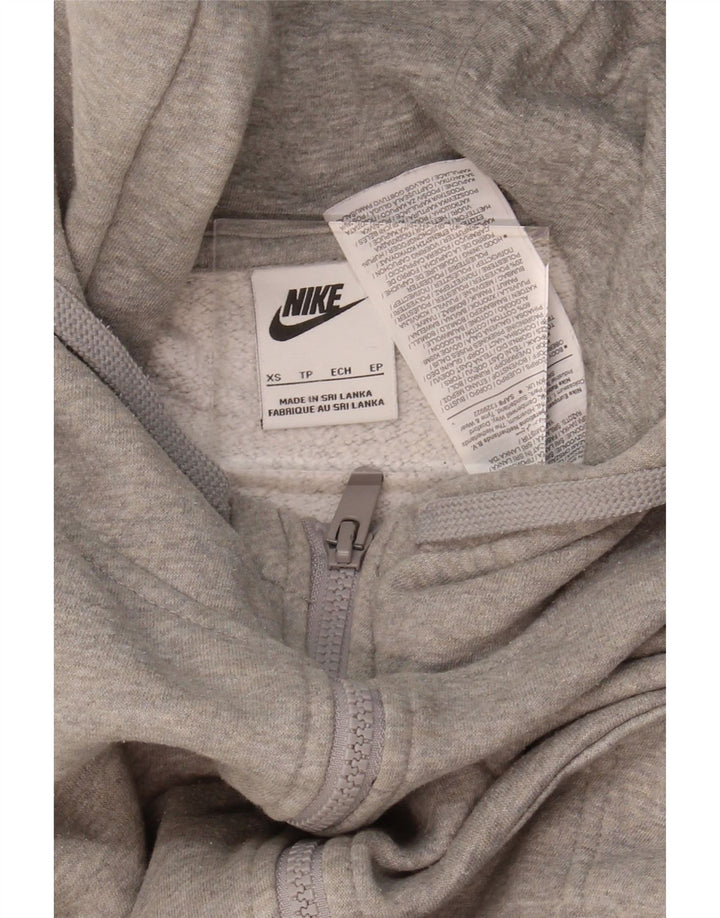NIKE Mens Zip Hoodie Sweater XS Grey Cotton