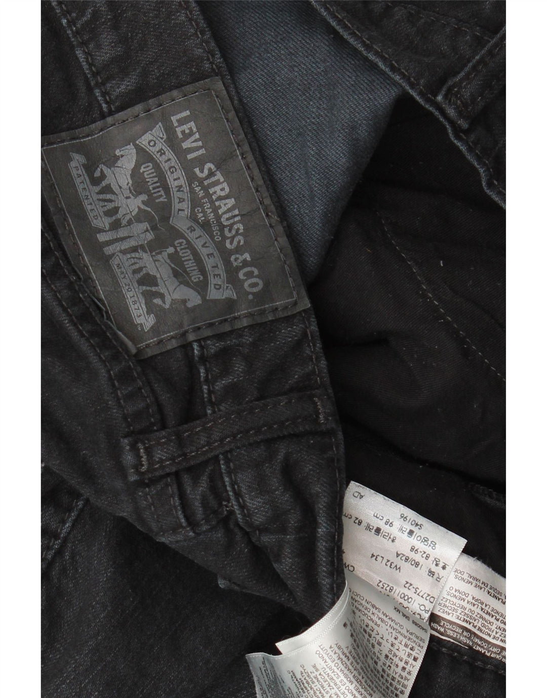 Levi's Mens Slim Jeans W32 L34 Black Cotton