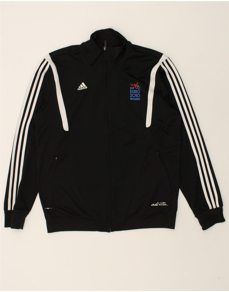 ADIDAS Womens Euro 2010 Graphic Tracksuit Top Jacket UK 16 Large Black | Vintage Adidas | Thrift | Second-Hand Adidas | Used Clothing | Messina Hembry 