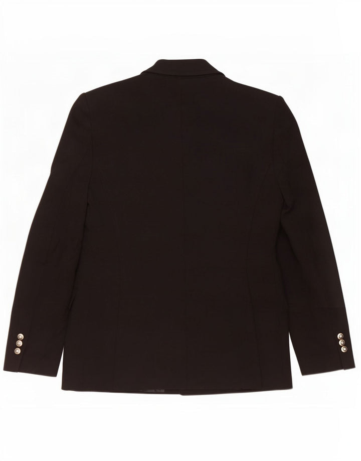 Zara Womens Double Breasted Blazer Jacket UK 12 Medium Black Polyester