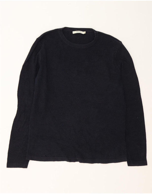 Jack & Jones Mens Crew Neck Jumper Sweater Large Navy Blue Cotton