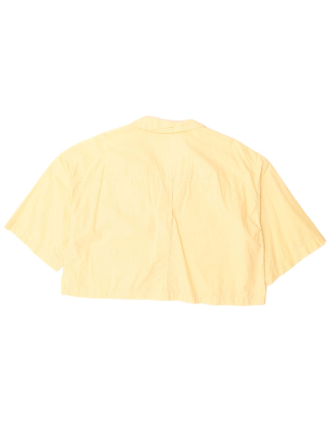 Zara Womens Oversized Crop Short Sleeve Shirt Blouse UK 14 Medium Yellow