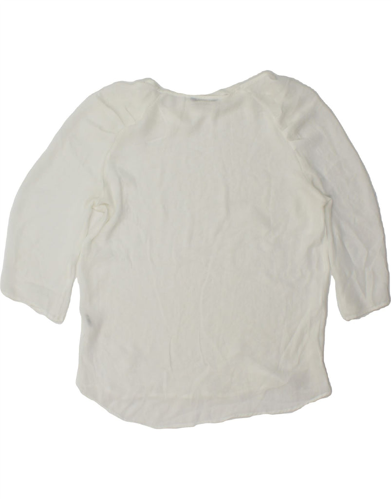 MASSIMO DUTTI Womens 3/4 Sleeve Blouse Top EU 40 Medium White Vintage Massimo Dutti and Second-Hand Massimo Dutti from Messina Hembry 