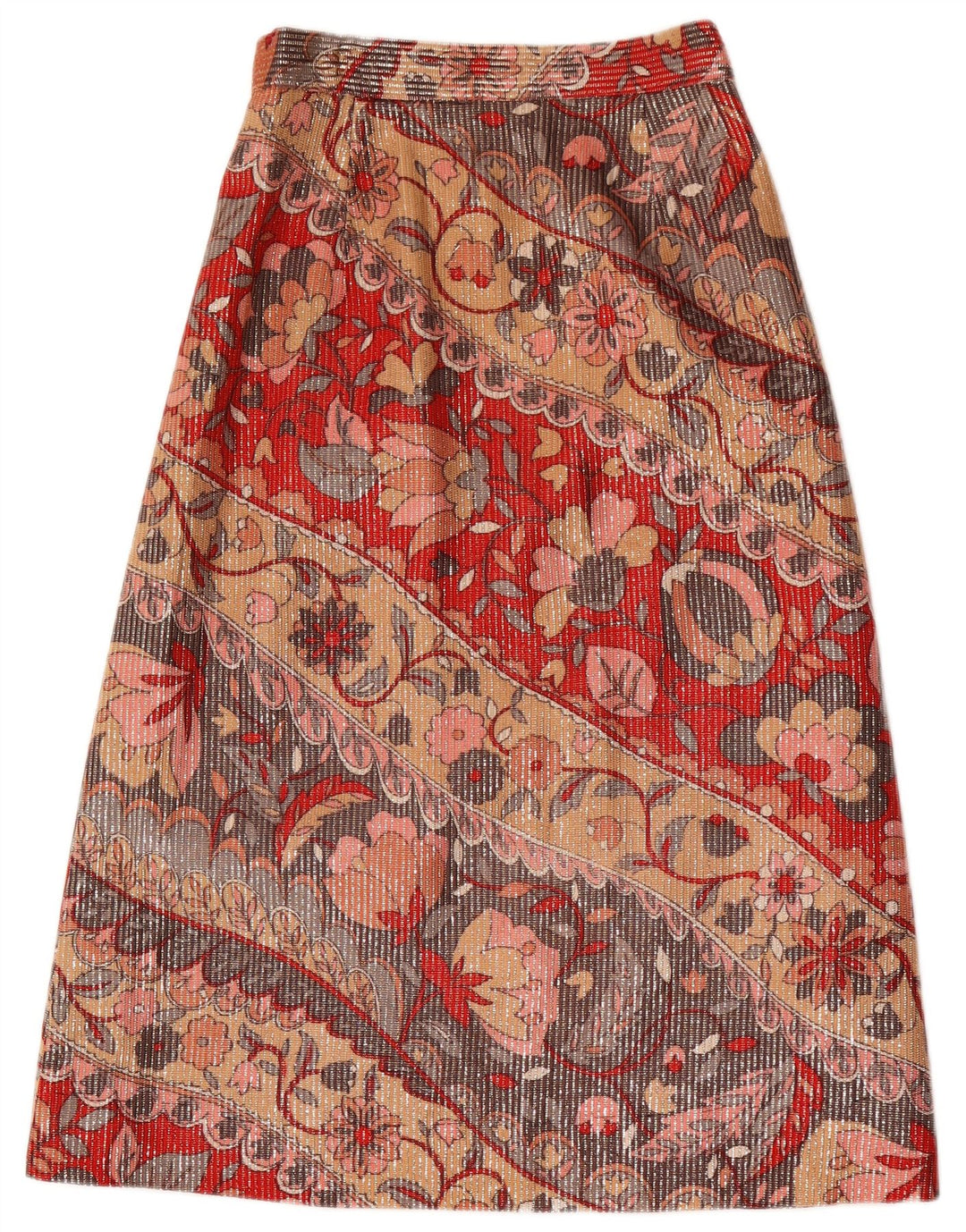 Vintage Womens Midi Skirt W26 Small Multicoloured Floral