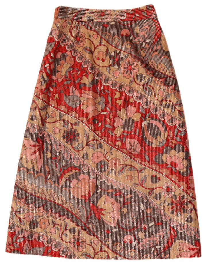 Vintage Womens Midi Skirt W26 Small Multicoloured Floral