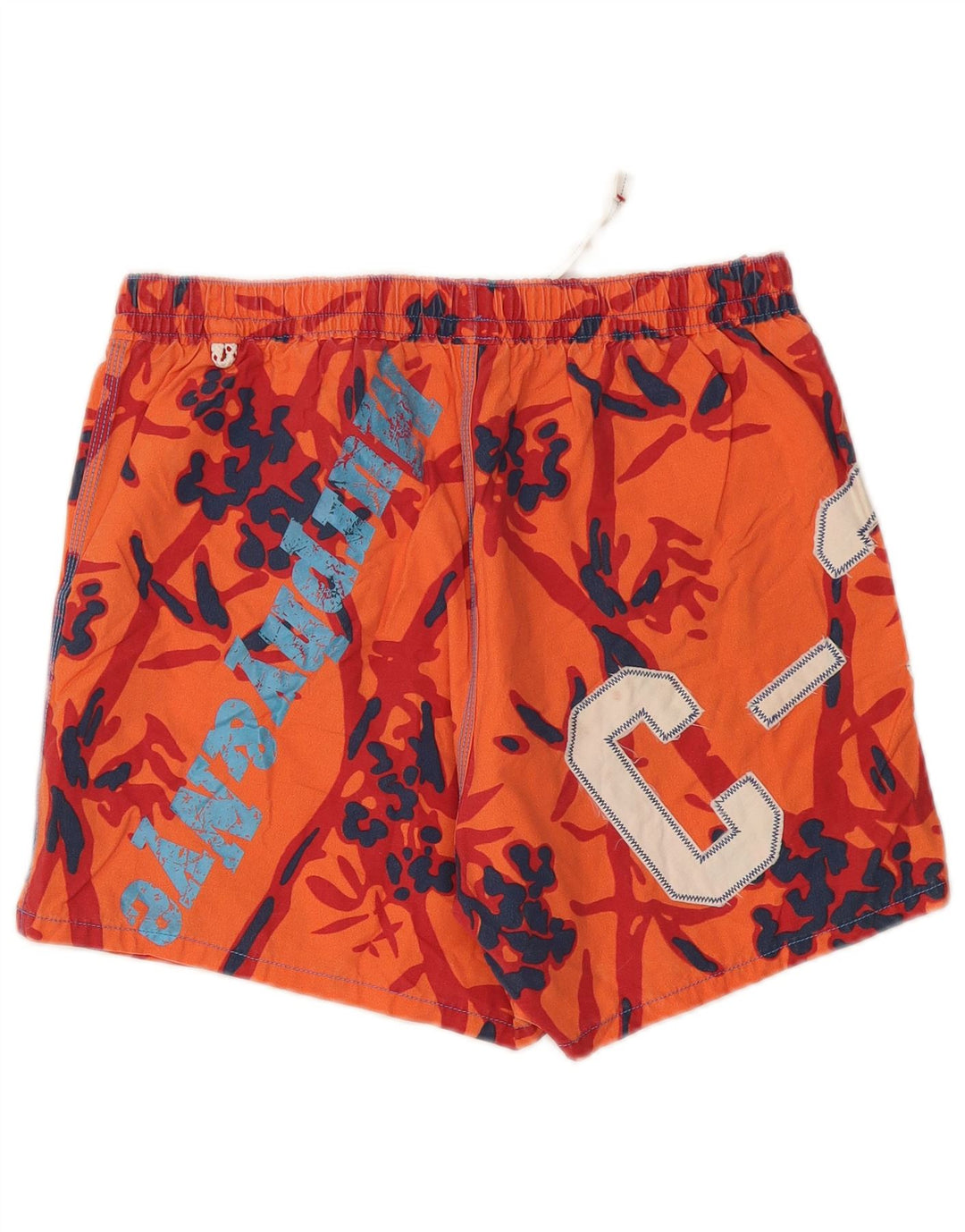 Murphy & Nye Mens Graphic Swimming Shorts Large Orange Cotton