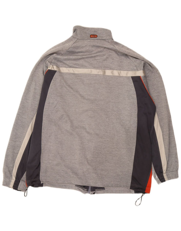 Diadora Mens Tracksuit Top Jacket UK 46 XL Grey Colourblock Polyester