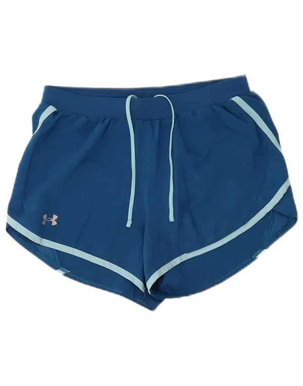 Under Armour Womens Sport Shorts UK 10 Small Blue Striped Sports