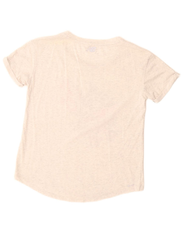New Balance Womens Graphic T-Shirt Top UK 12 Medium Grey Flecked