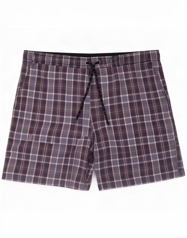 Marks & Spencer Mens Swimming Shorts 3XL Navy Blue Check Cotton