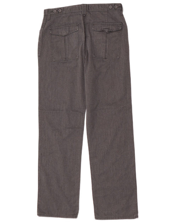 Marks & Spencer Mens Straight Casual Trousers W32 L31 Grey Cotton
